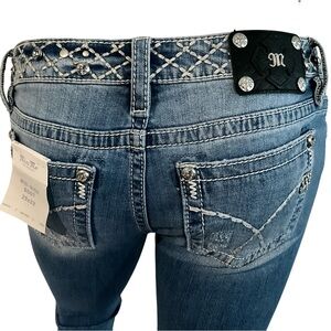 Miss Me Mid Rise Boot Cut Rhinestone Jeans 29